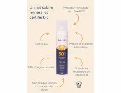 Lait Solaire Bio SPF50 – 100g -Side-Shore Soldes Magasin lait solaire bio spf50 100g kerbi cremes solaires 4