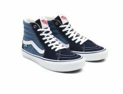Vans Skate Sk8-Hi Navy White -Side-Shore Soldes Magasin skate sk8 hi navy white vans 5