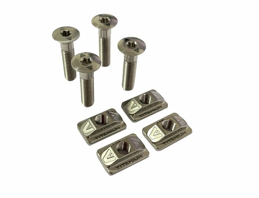 Vis 25mm M7 Titanium CSK Screw T-NUT Set 4 Vis 25mm M7 Titanium CSK Screw T-NUT Set – Image 2