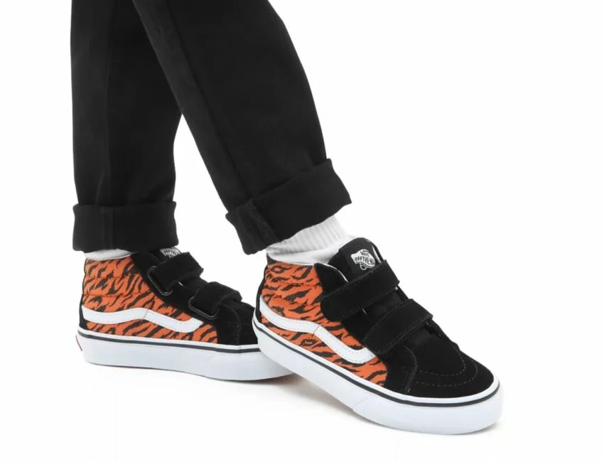 Vans Youth Sk8-Mid Reissue Tiger Black White 4 Vans Youth Sk8-Mid Reissue Tiger Black White – Image 2